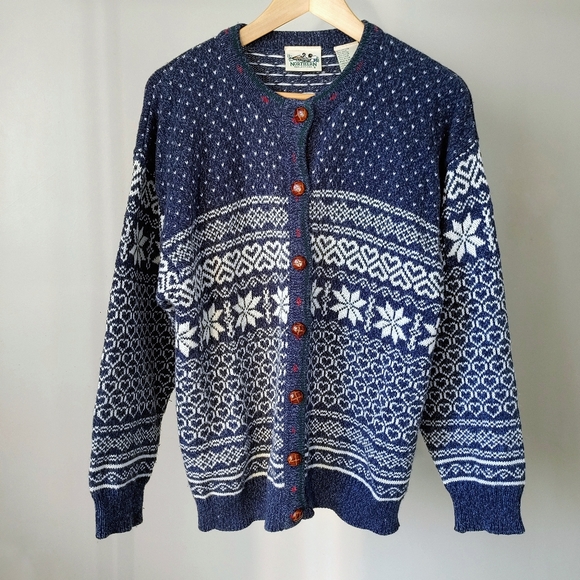 Northern Reflections Sweaters - Vintage Northern Reflections Knit Cardigan Sweater Nordic Fair Isle Size Medium